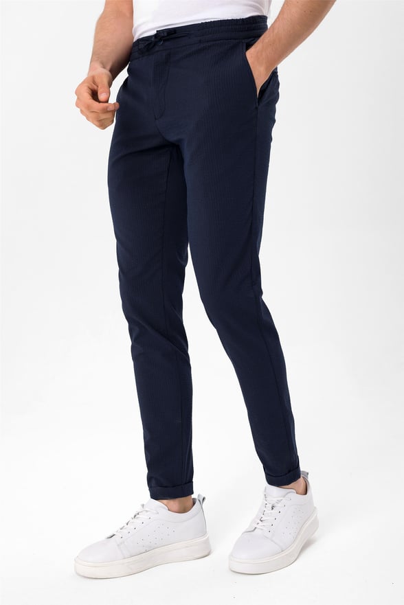 Lacivert Slim Düz   Jogger Pantolon