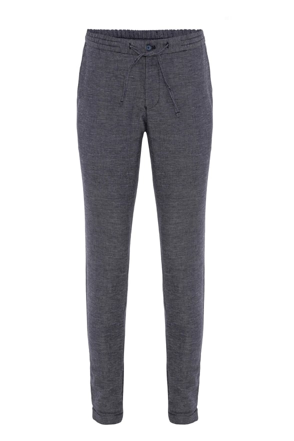Lacivert Slim Düz Jogger Pantolon