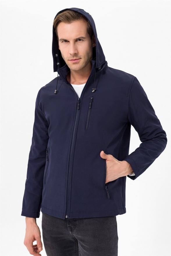 Lacivert Slim Düz   Mont