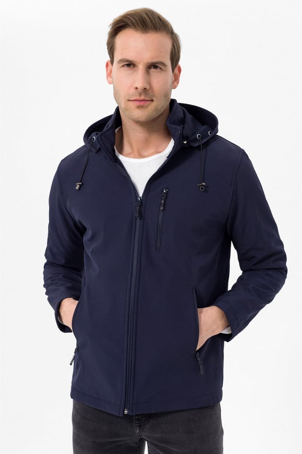 Lacivert Slim Düz   Mont