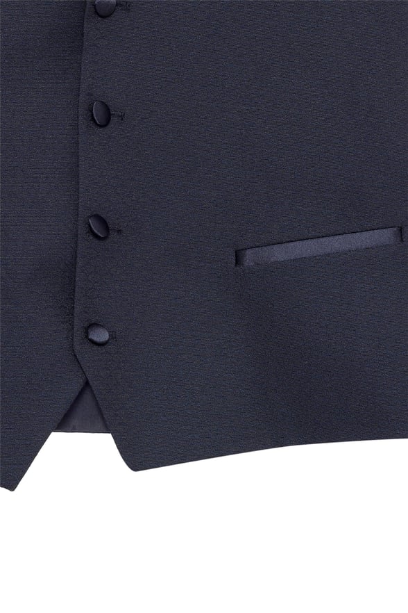 Lacivert Slim Fit Armürlü Mono Yaka 6 Drop Smokin & Damatlık