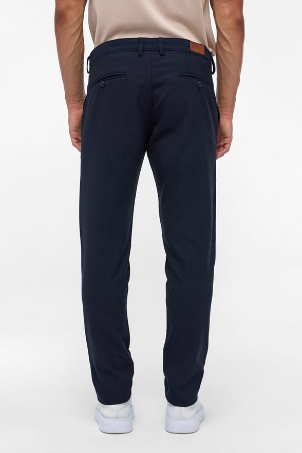 Lacivert Slim Fit Desenli Kumaş Pantolon