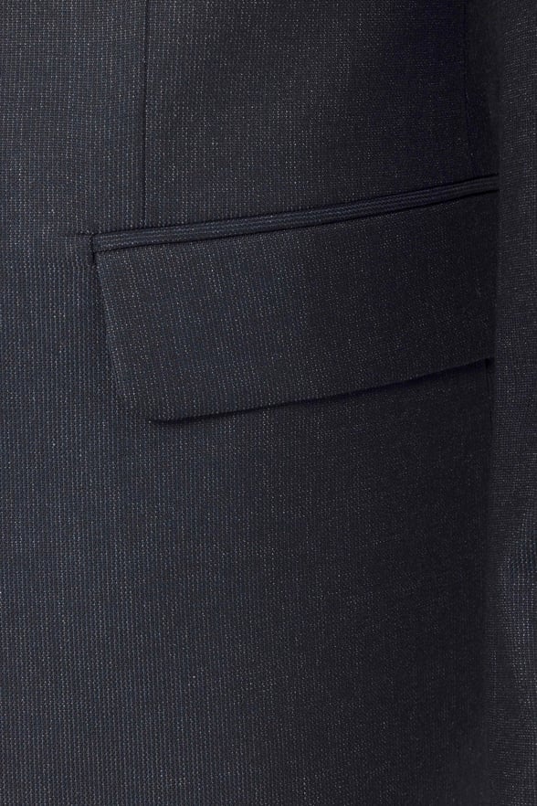 Lacivert Slim Fit Desenli Sivri Yaka 6 Drop Klasik Takım Elbise