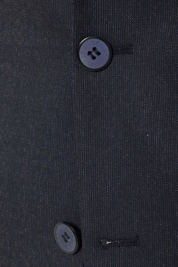 Lacivert Slim Fit Desenli Sivri Yaka 6 Drop Klasik Takım Elbise