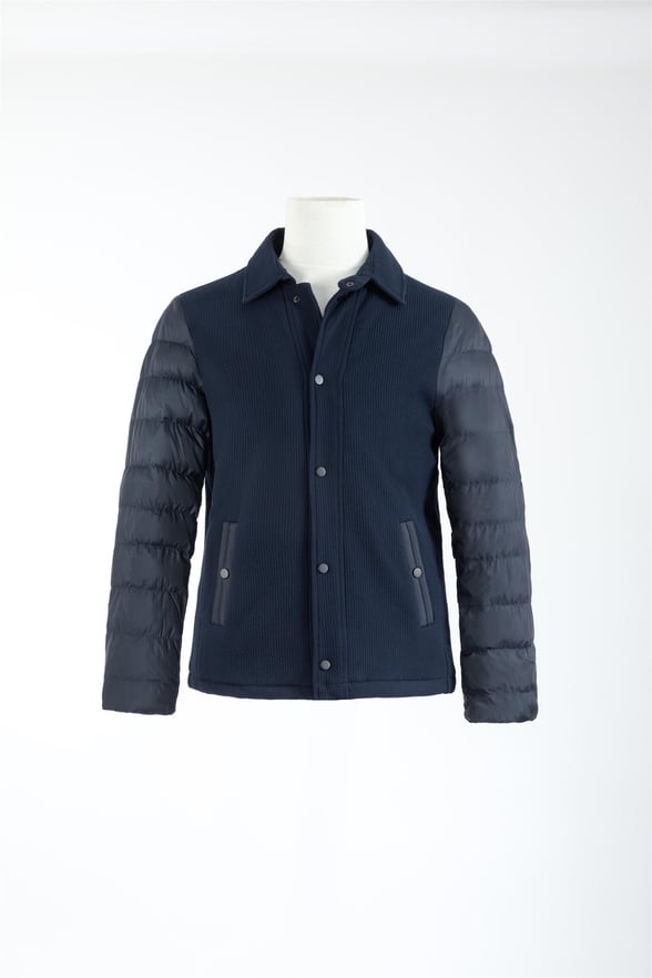 Lacivert Slim Kapitone Mont