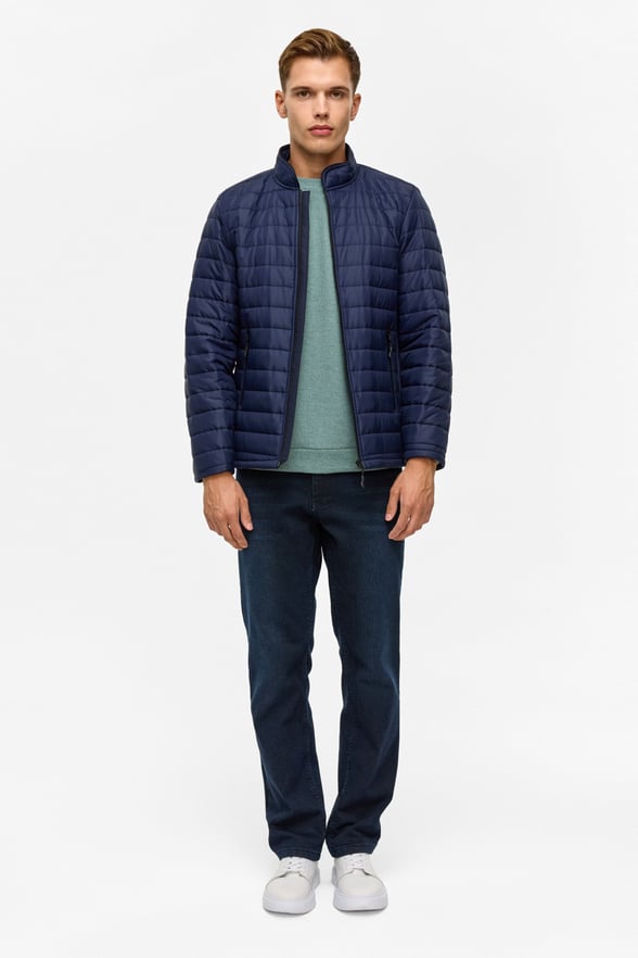 Lacivert Slim Kapitone Mont