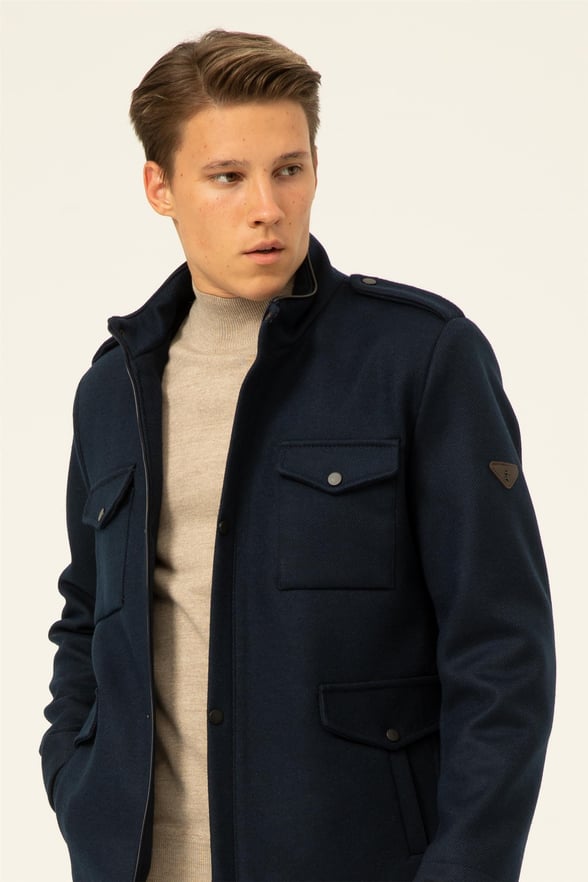Lacivert Slim Kapitone   Mont
