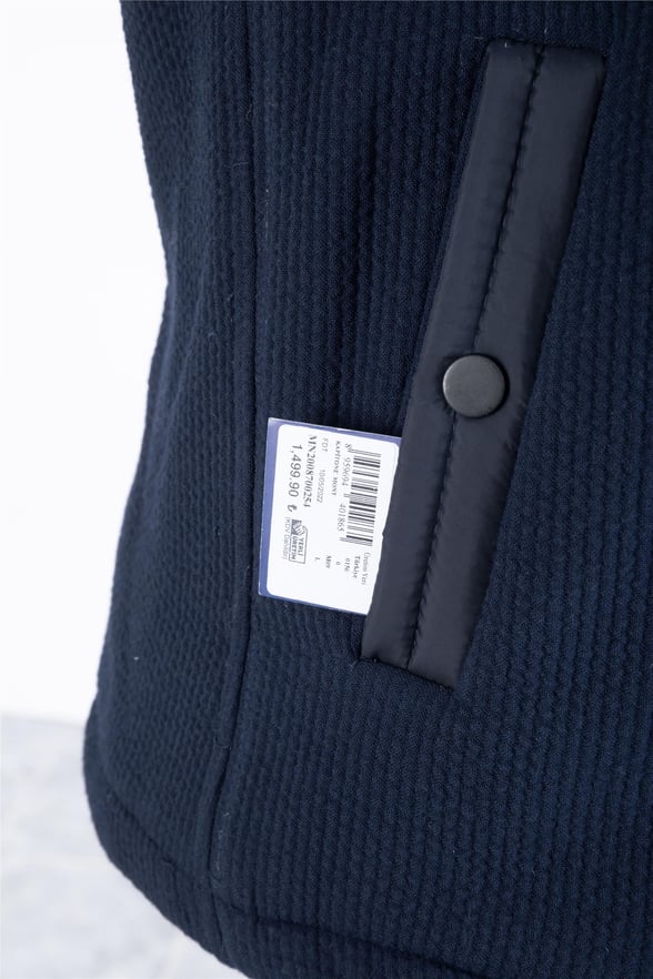 Lacivert Slim Kapitone Mont