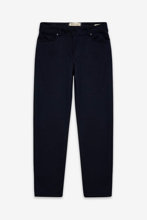 Lacivert Slim Karışık Desen Armürlü Normal Bel Casual Pantolon