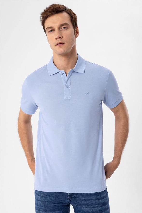 Mavi Regular Armürlü Polo Yaka  Tişört