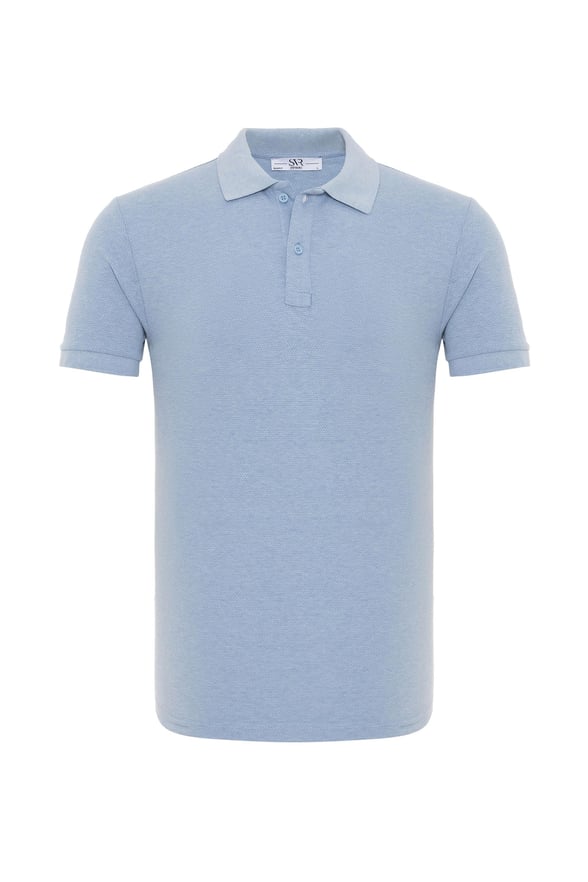 Mavi Slim Armürlü Polo Yaka Tişört