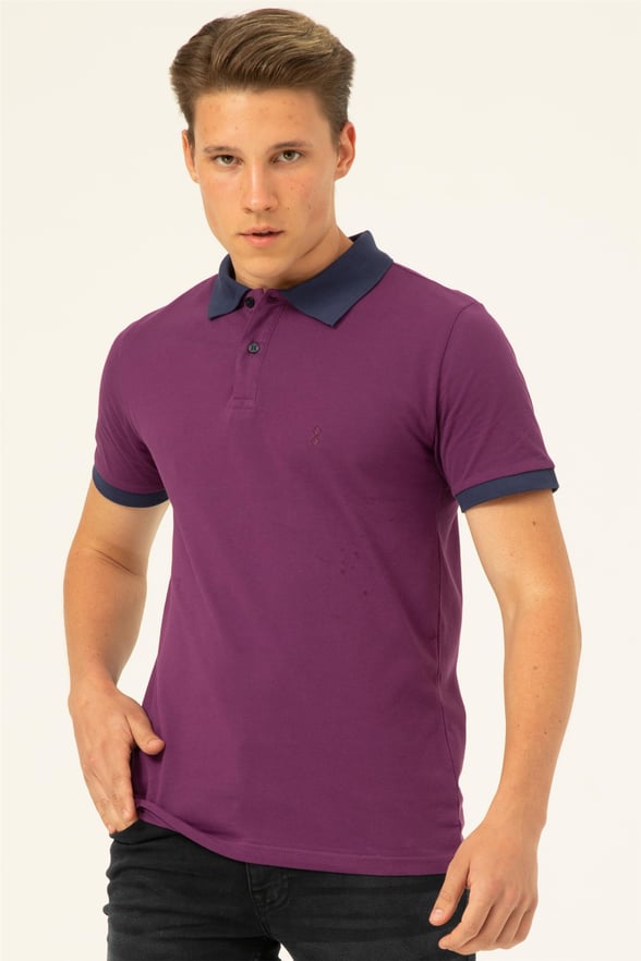 MOR 99 Slim Armürlü Polo Yaka  Tişört