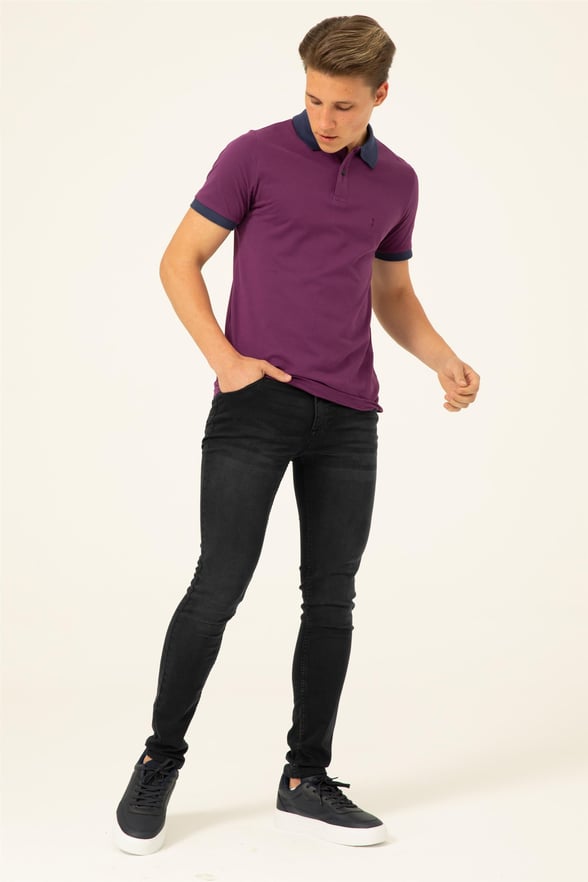 MOR 99 Slim Armürlü Polo Yaka  Tişört
