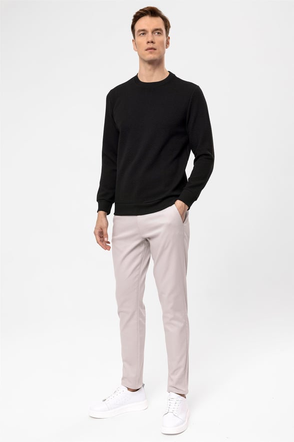 SİYAH 10 Regular Kapitone O Yaka  Sweatshirt