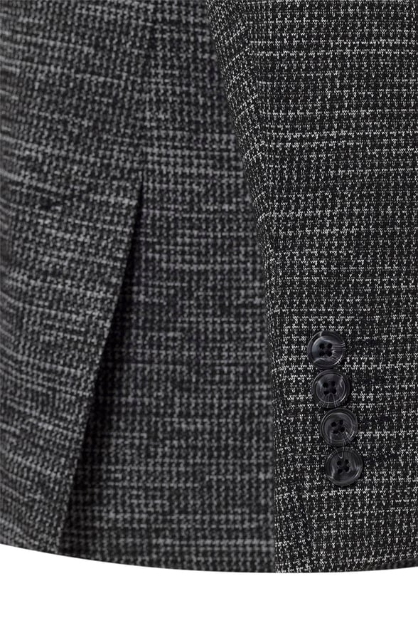 Siyah Regular Armürlü Mono Yaka 6 Drop                                                       Ceket