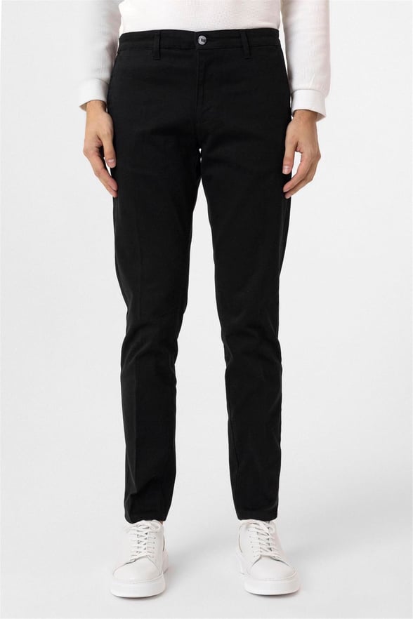 Siyah Regular Armürlü Pantolon