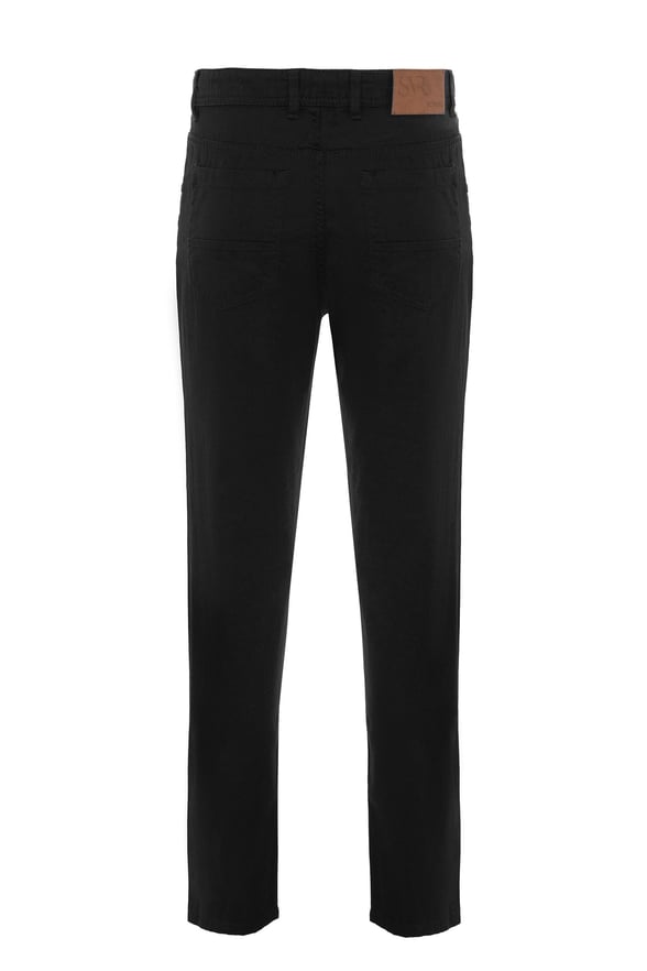Siyah Regular Armürlü Pantolon