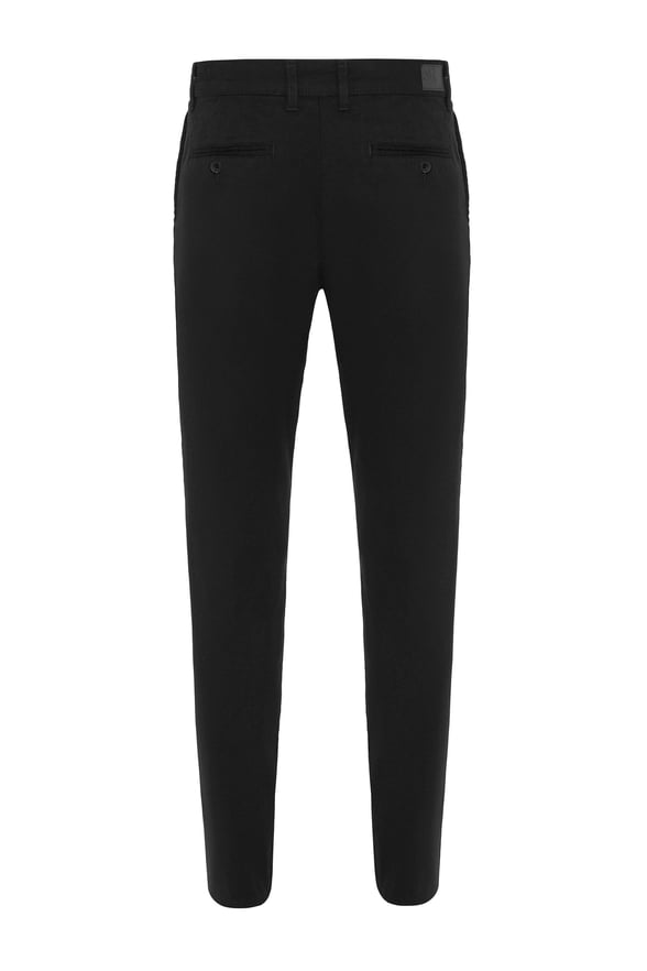 Siyah Regular Armürlü Pantolon