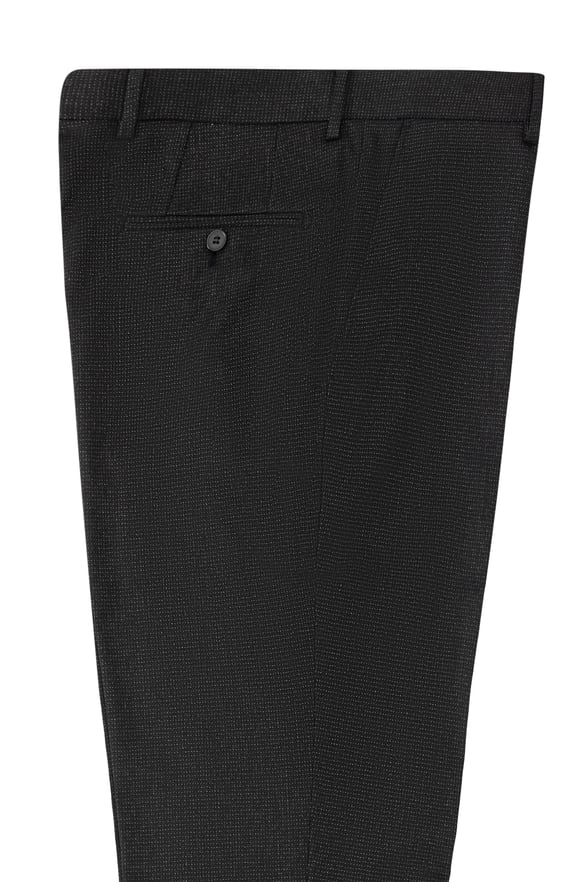 Siyah Regular Armürlü Pantolon