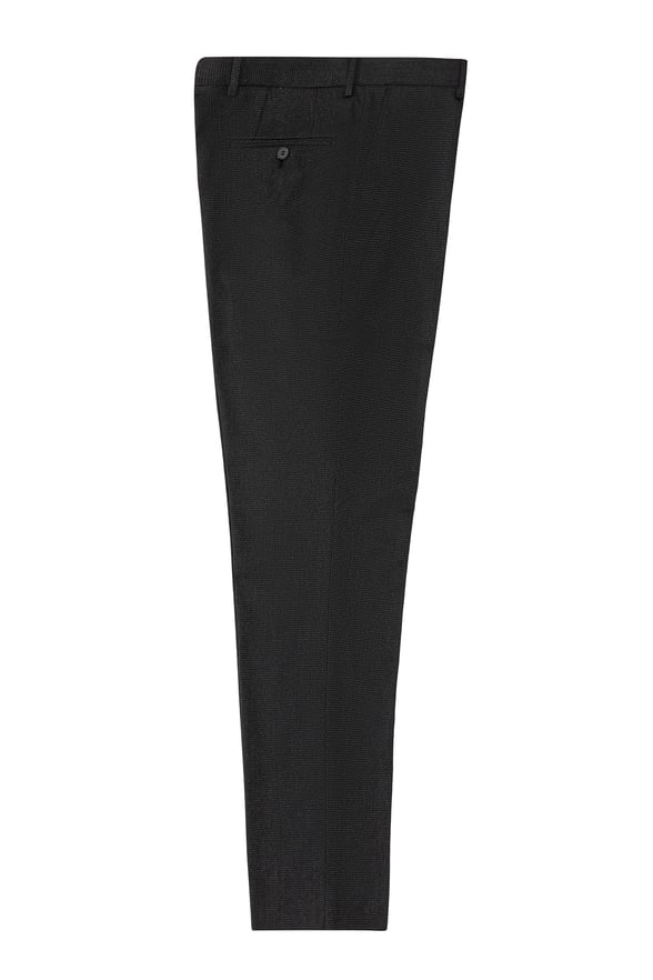 Siyah Regular Armürlü Pantolon