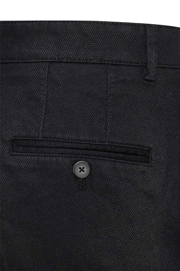 Siyah Regular Armürlü   Pantolon