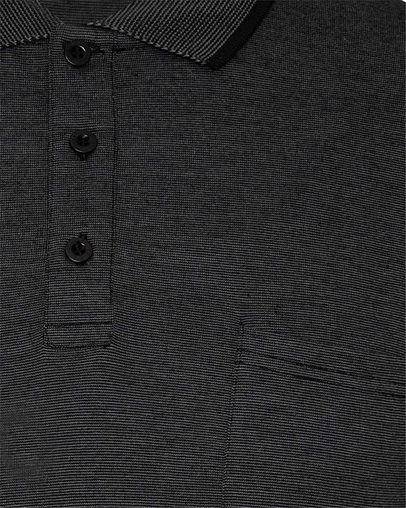 Siyah Regular Armürlü Polo Yaka  Tişört