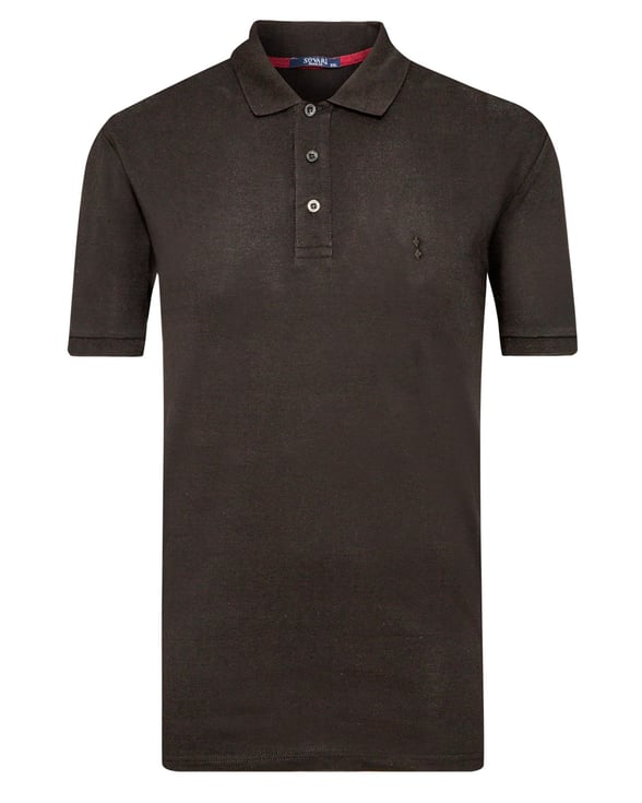 Siyah Regular Armürlü Polo Yaka  Tişört