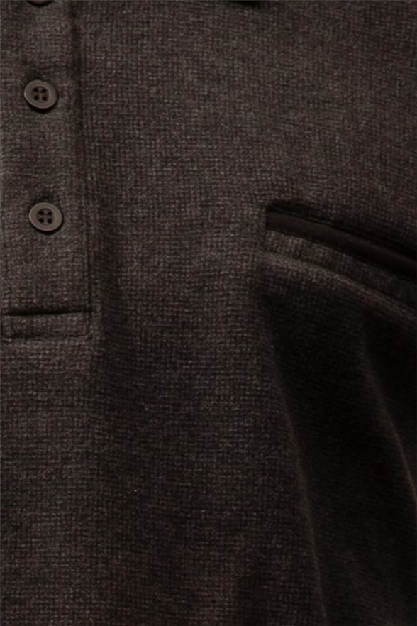 Siyah Regular Armürlü Polo Yaka  Triko