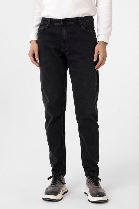 Siyah Regular Denim Pantolon