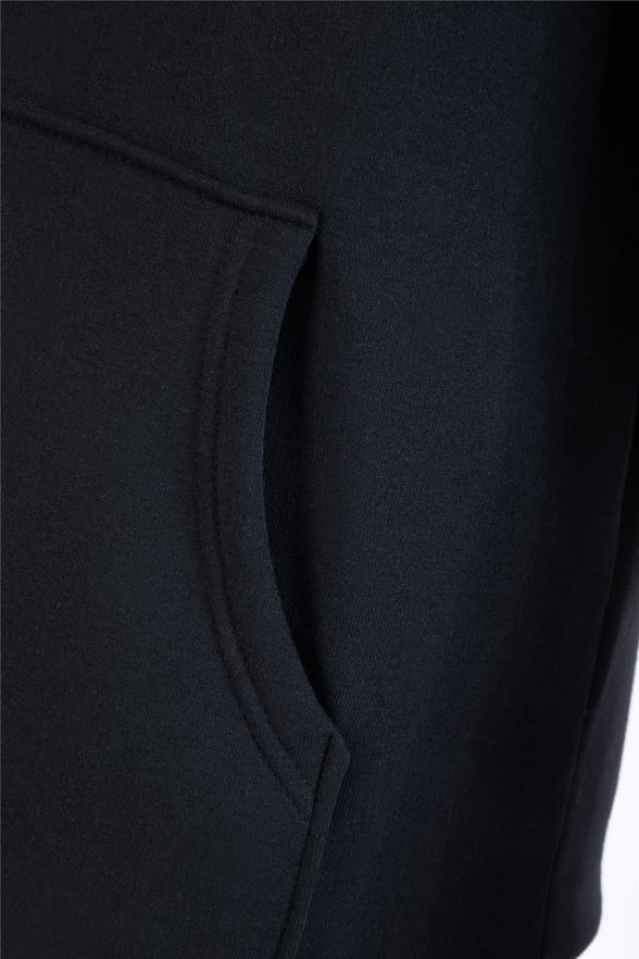 Siyah Regular Düz Kapişonlu Yaka Sweatshirt