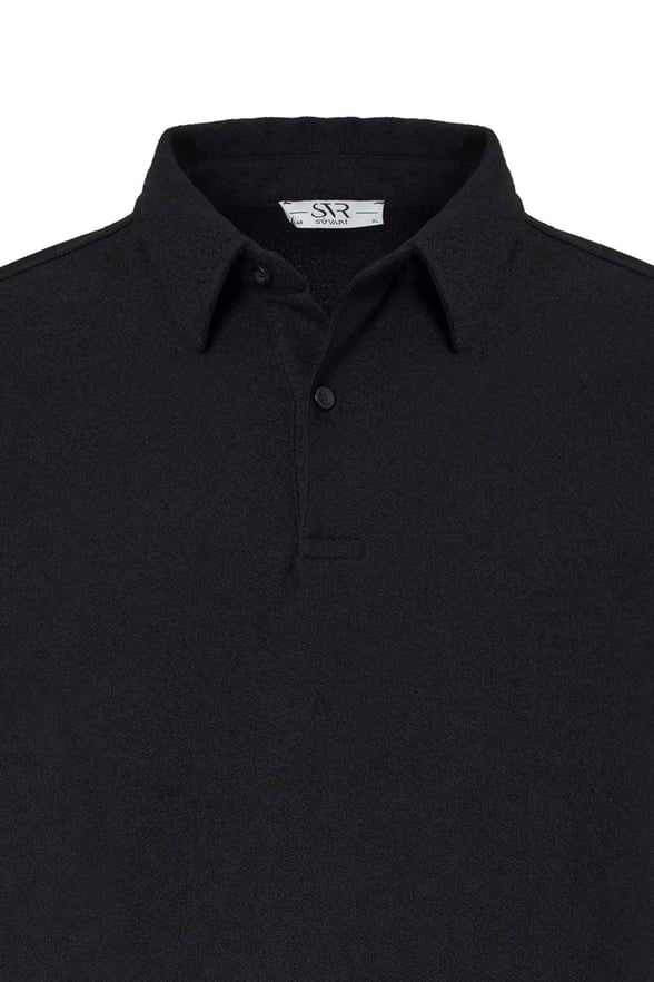 Siyah Regular Düz Polo Yaka Tişört