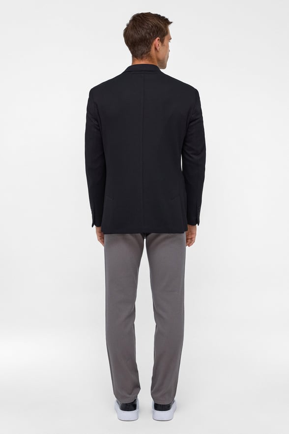 Siyah Regular Mono Yaka Torba Cep 6 Drop Klasik Ceket