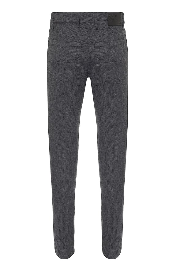 Siyah Slim 5 Cep Kalıp Armürlü   Pantolon