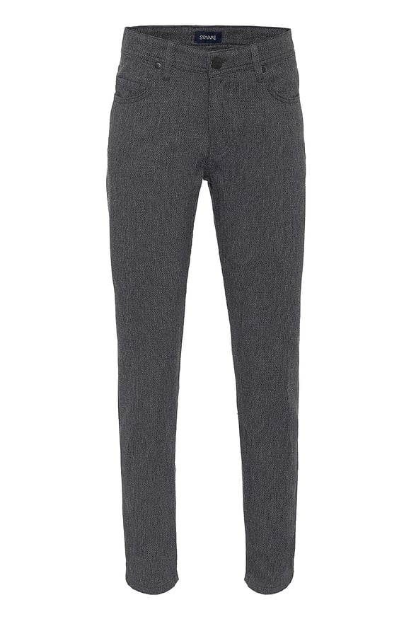 Siyah Slim 5 Cep Kalıp Armürlü   Pantolon