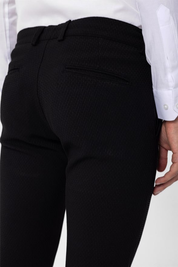 Siyah Slim Armürlü   Jogger Pantolon