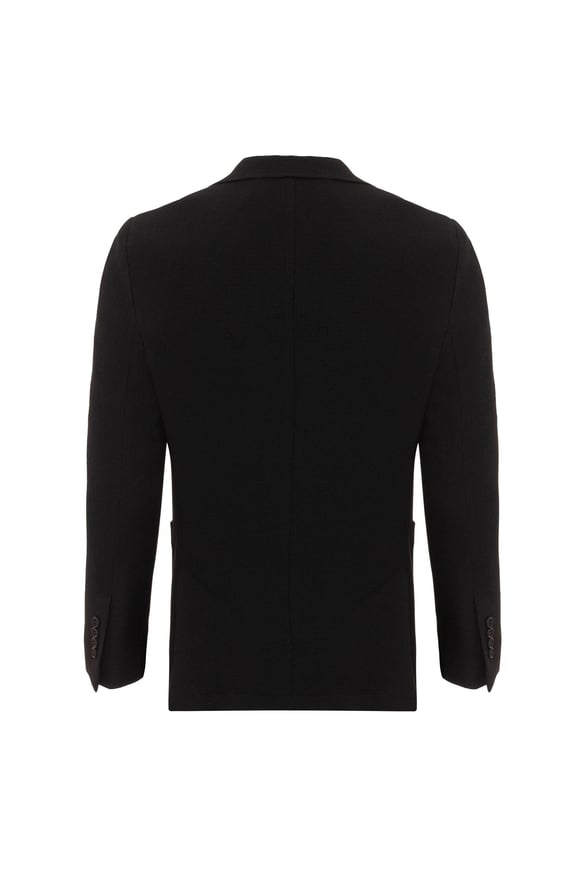 Siyah Slim Armürlü Mono Yaka 6 Drop Ceket