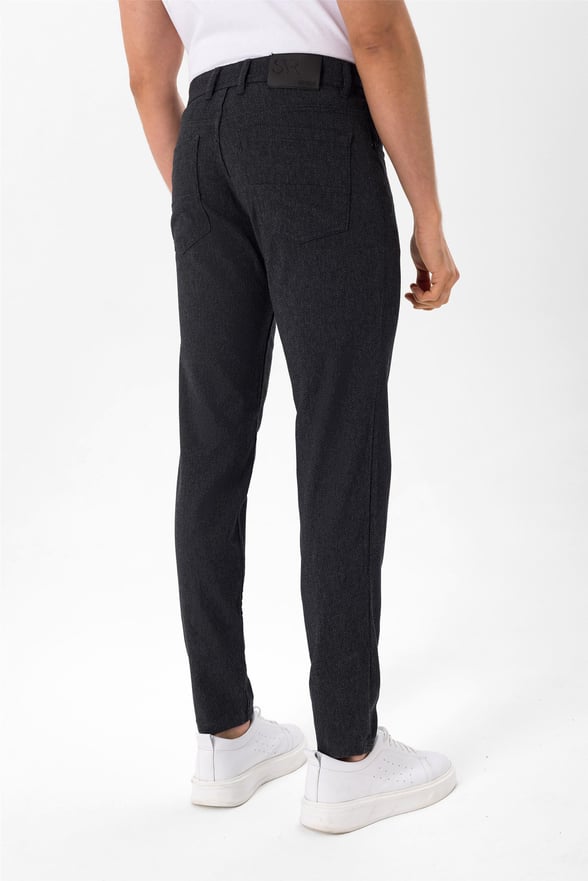 Siyah Slim Armürlü   Pantolon