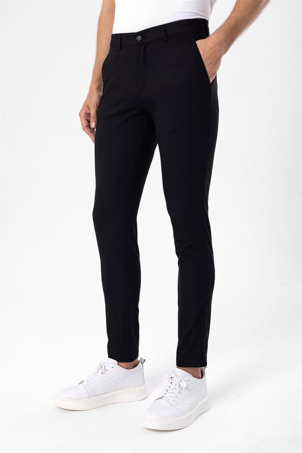 Siyah Slim Armürlü   Pantolon
