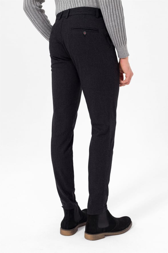 Siyah Slim Armürlü   Pantolon