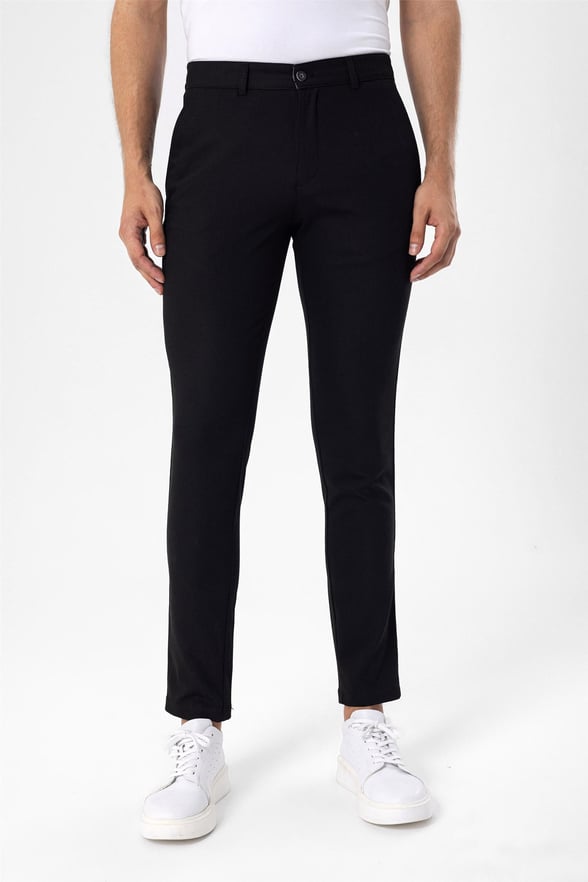 Siyah Slim Armürlü   Pantolon