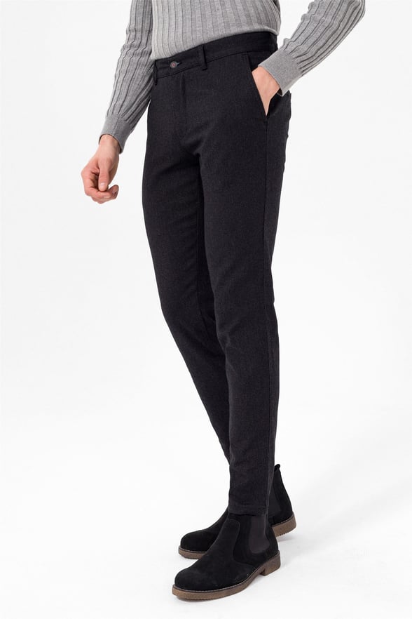 Siyah Slim Armürlü   Pantolon