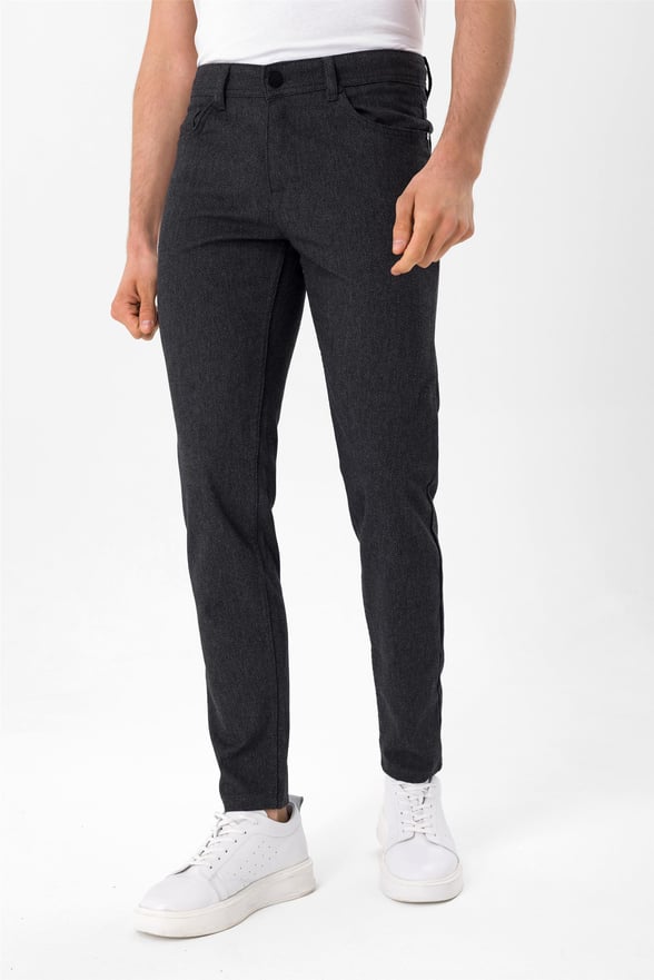 Siyah Slim Armürlü   Pantolon