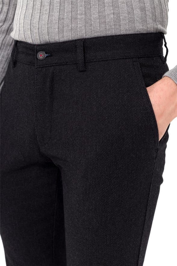 Siyah Slim Armürlü   Pantolon