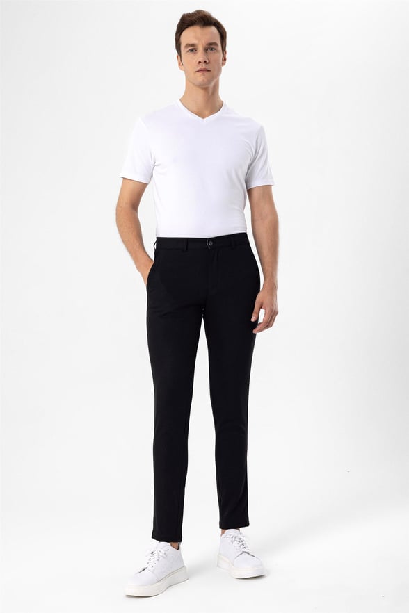 Siyah Slim Armürlü   Pantolon