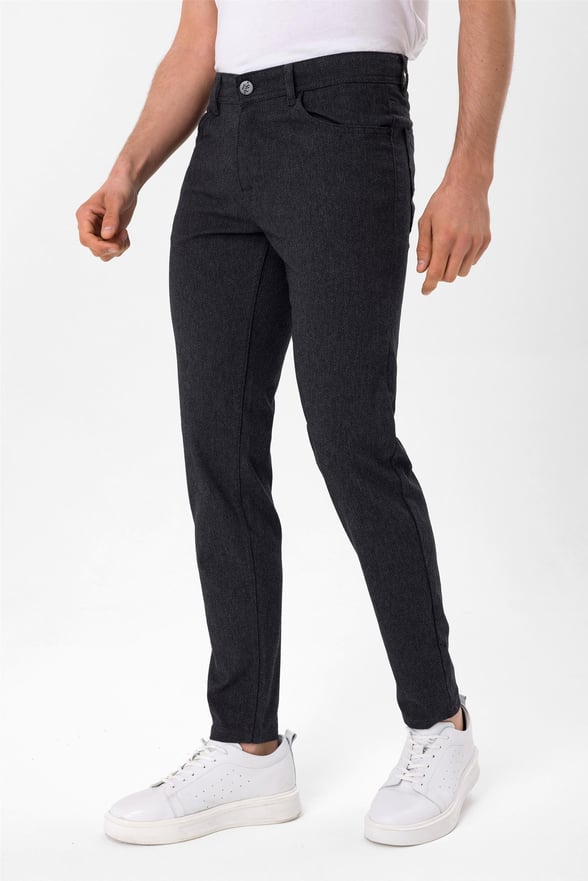 Siyah Slim Armürlü   Pantolon