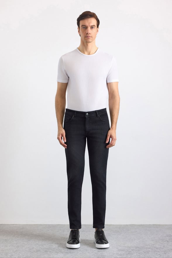 Siyah Slim Denim Pantolon