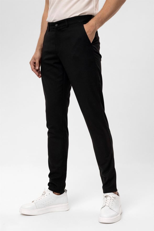 Siyah Slim Desenli   Pantolon