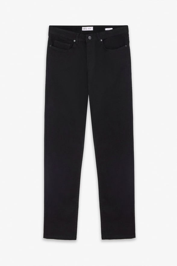 Siyah Slim Düz Casual Pantolon