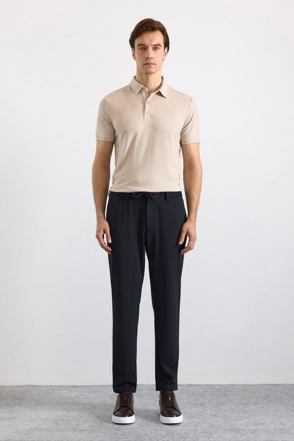 Siyah Slim Düz Jogger Pantolon