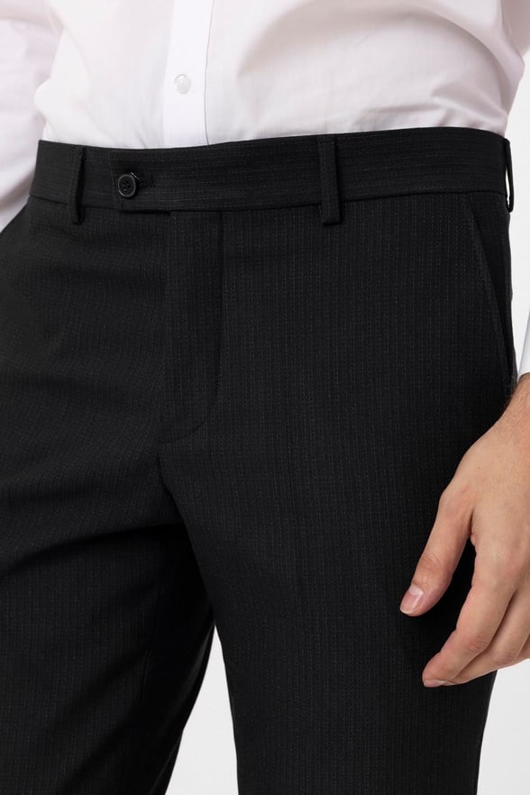 Siyah Slim Fit Desenli Kumaş Pantolon